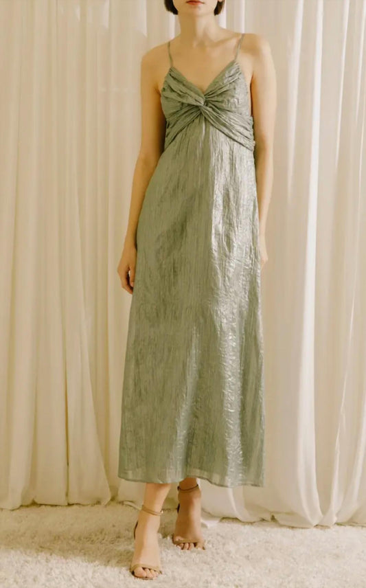 Storia - Sleeveless Crepe Striped Midi Dress