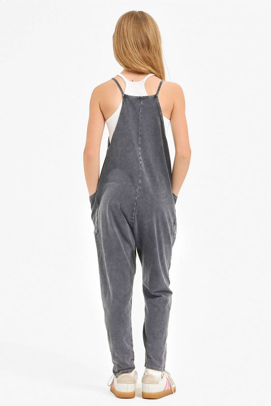 Good Girl - Mineral Wash Sleeveless Jumpsuit