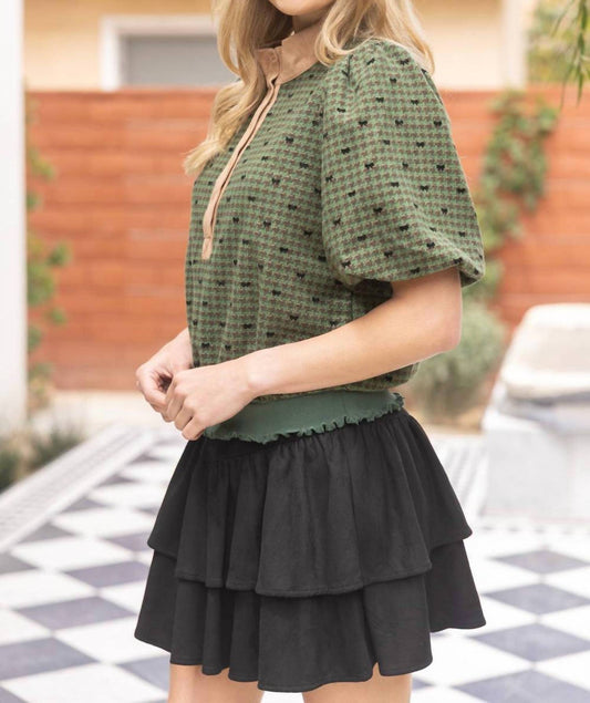 Voy - Daisy Snap Buttoned Placket Flannel Top