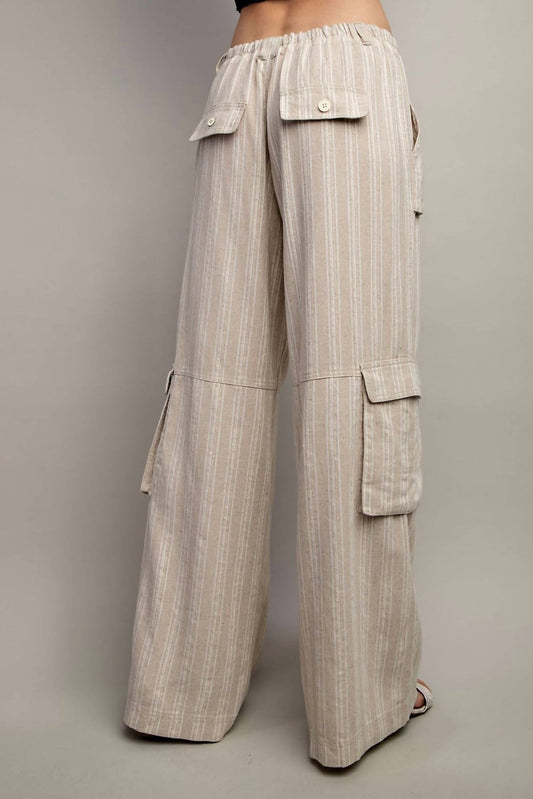 Ee:Some - SOFT WASHED STRIPED DRAWSTRING PANTS