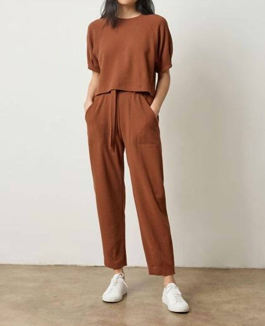 Lilla P - Textured Pleated Sleeve Top