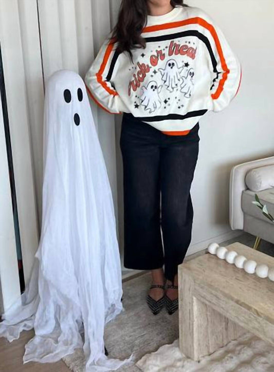 Queen Of Sparkles - Women's Trick Or Treat Ghost Sweater
