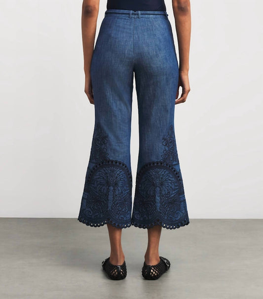 Zimmermann - Coco Embroidered Denim Pant