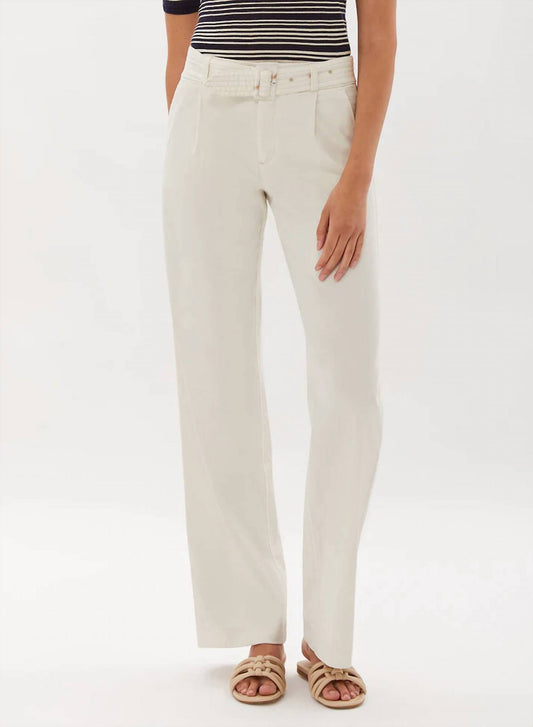 Ecru - Parsons Belted Wide Leg Pant