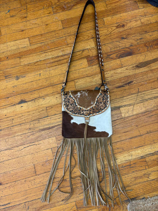 Myra Bag - Women's Hand-tooled Fringe Bag