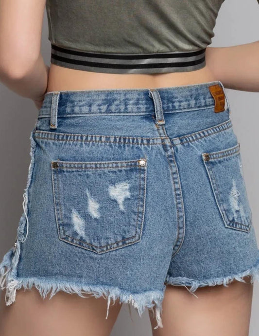 Pol - Raw Edge Denim Shorts