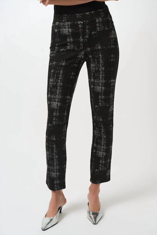Joseph Ribkoff - Slim Plaid Ankle Trousers