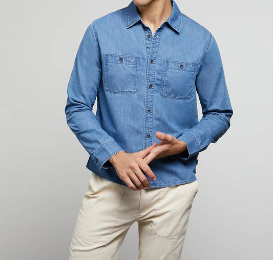 MENS DENIM LONG SLEEVE SHIRT