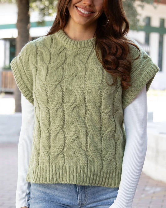 Grace & Lace - Cabled Knit Sweater Vest