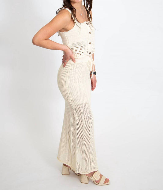 Miou Muse - Crochet Knitted Long Maxi Skirt