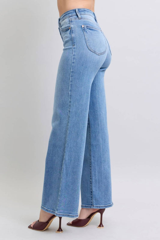 Judy Blue - High Waist Vintage Wash Retro Wide Leg