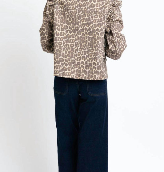 Karlie - Lucy Leopard Ruffle Denim Jacket