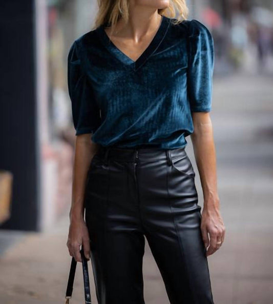 Amaryllis - Velvet V-neck Top