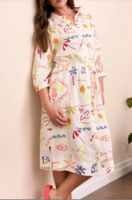 Tribal - Shirt 3/4 Sleeve Midi Dress