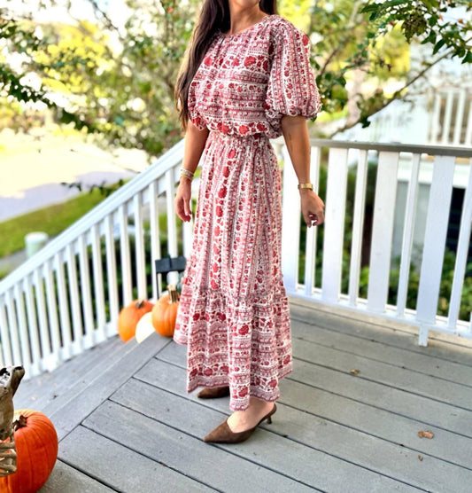 Aureum - Striped Floral Midi Skirt