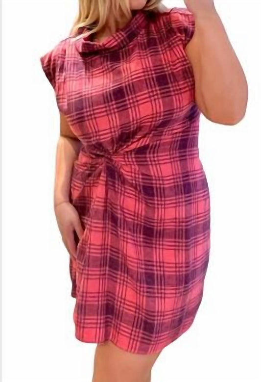 Hudson Plaid Mini Pleated Dress