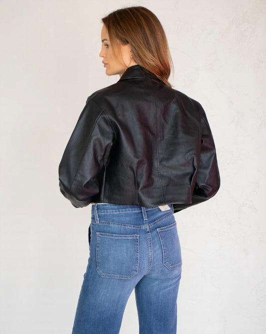 Evolving Vegan Leather Crop Shacket