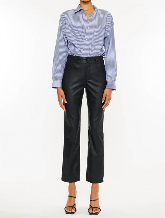 Kancan - Judith High Rise Faux Leather Skinny Straight Leg Jeans