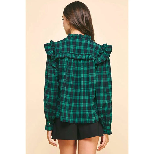 Pinch - Andrea Plaid Top