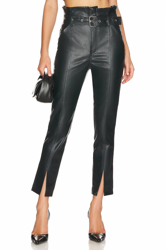 Blanknyc - Fauz leather high rise belted pants