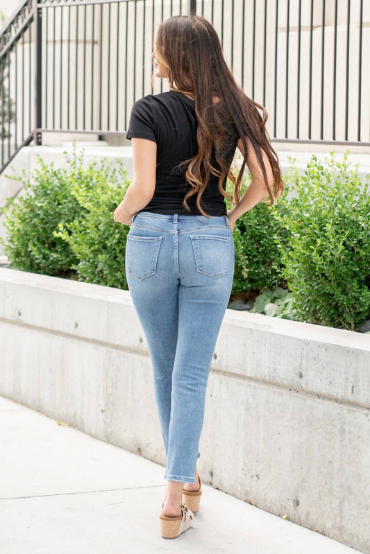 Lovervet - Safe Mid Rise Slim Ankle Straight Jeans