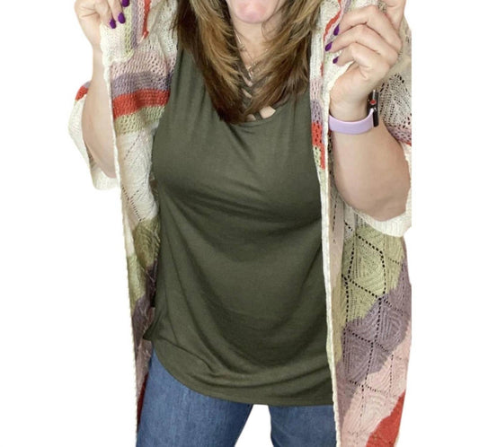 Pol - Cactus Flower Hooded Cardigan