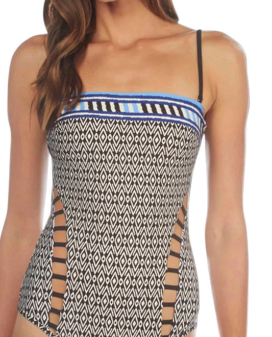 Kenneth Cole - Bandeau Cut Out One Piece Swimsuit