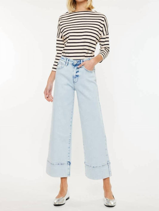 Kancan - HIGH RISE CROPPED WIDE LEG JEANS