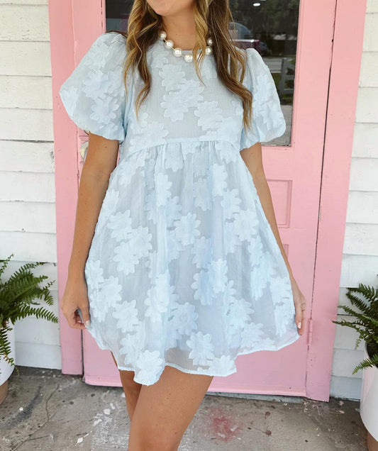 Heyson - Textured Babydoll Mini Dress