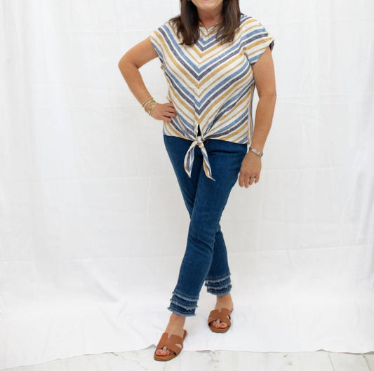 Charlie B - Women's Striped Cap Sleeve Top