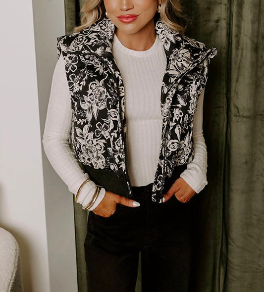 &Merci - Statement Floral Puffer Vest