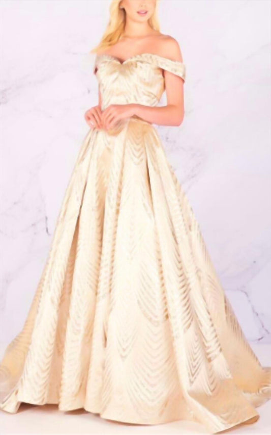 Mac Duggal - Off The Shoulder Satin Ballgwon