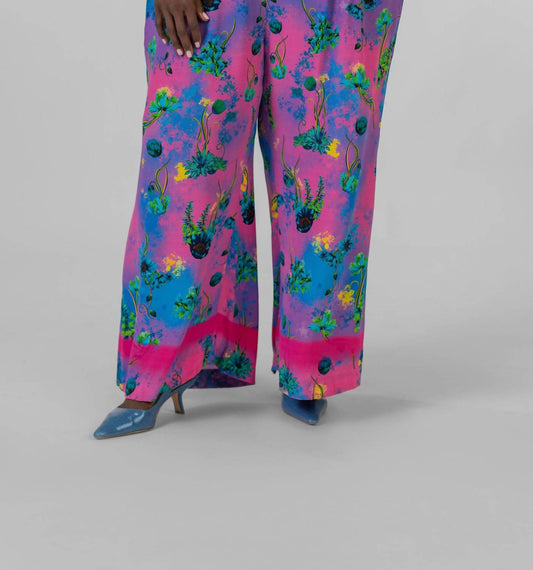 La Fuori - FLORAL PURPLE PANTS