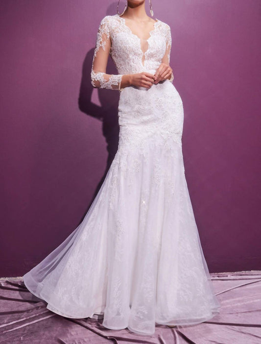 Cinderella Divine - Long Sleeve Lace Bridal Gown