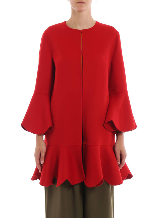 Valentino - Compact Wool And Cashmere Scalloped Coat