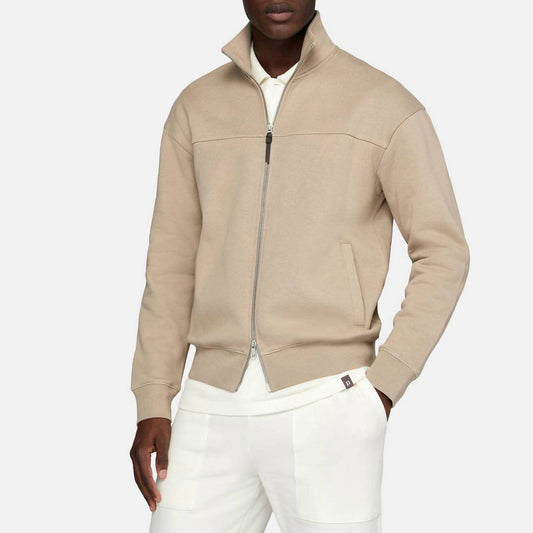 Boggi Milano - Soft Cotton Full Zip Mock-neck Jacket