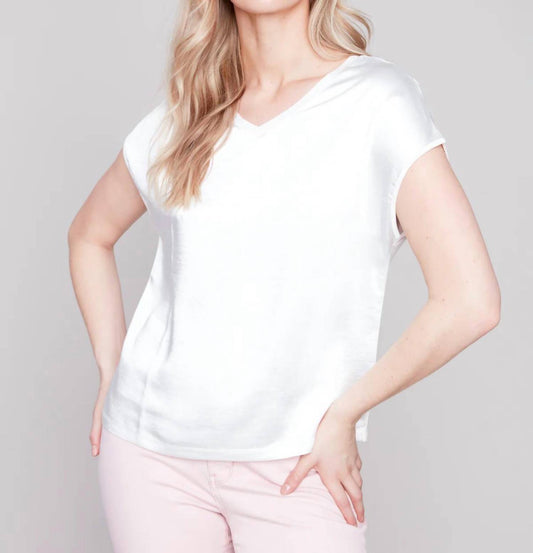 Charlie B - V Neck Short Sleeve Top
