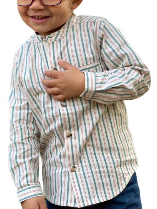 Me & Henry - Boy's Atoka Round Collar Woven Long Sleeve Shirt
