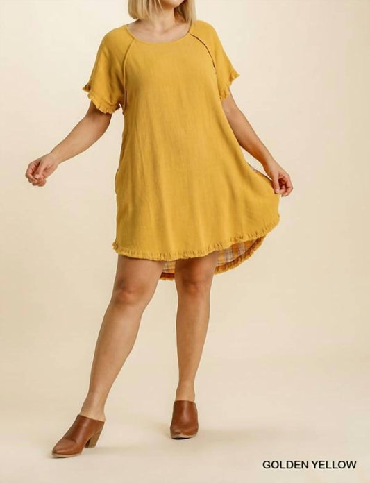 Umgee - Plaid Print Back Mini Dress