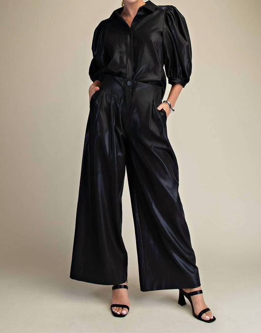 Glam - High Waist Wide Leg Pants