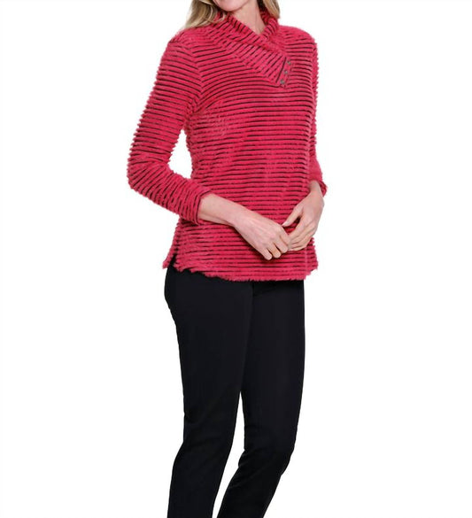 Multiples - Striped Collar Top