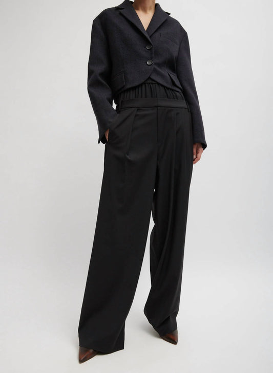 Tibi - Recycled Tropical Wool Double Waist Boxer Trouser
