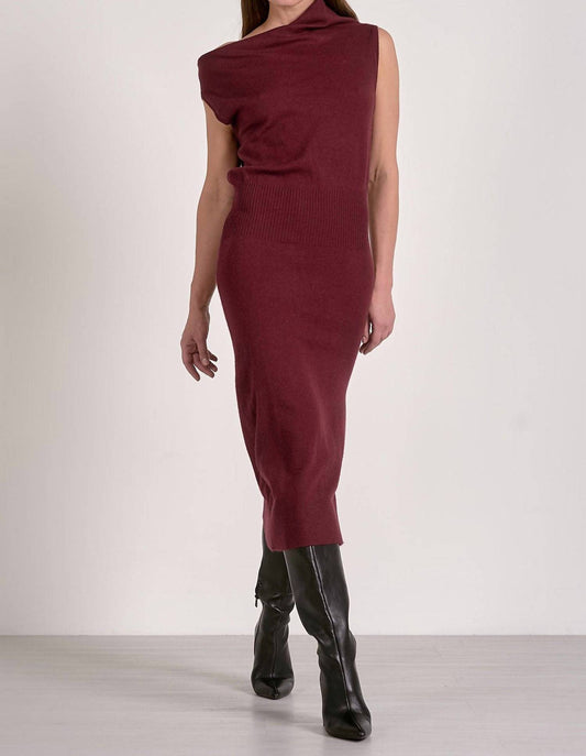 Elan - Off One Shoulder Midi Dress