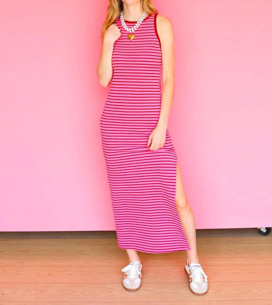 Karlie - Stripe Knit Tank Maxi Dress