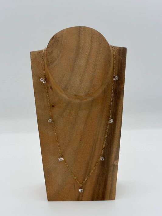 Blue Copper - Women's Herkimer Diamond Quartz Necklace