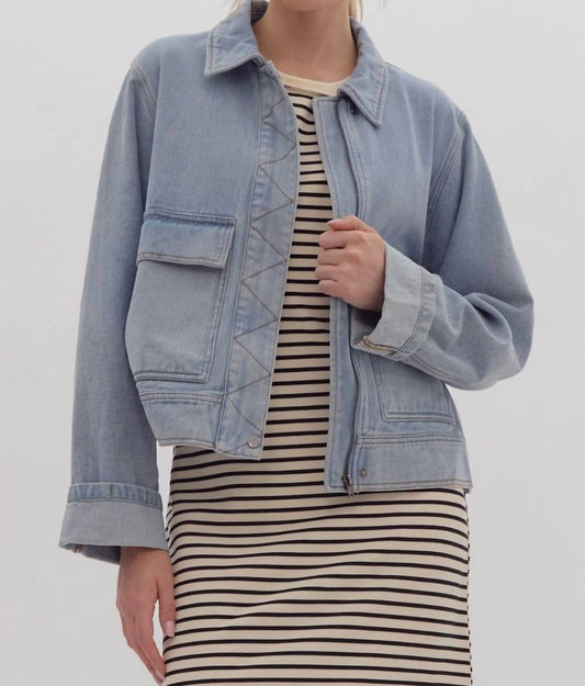 Entro - Denim Zip Front Jacket