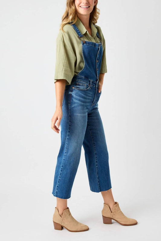 Judy Blue - High Waist Wide Leg Crop Overall Jeans
