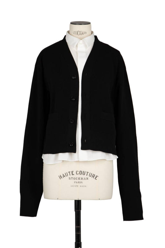 Sacai - Women's Combo Knit Long Sleeve Shirt Cardigan