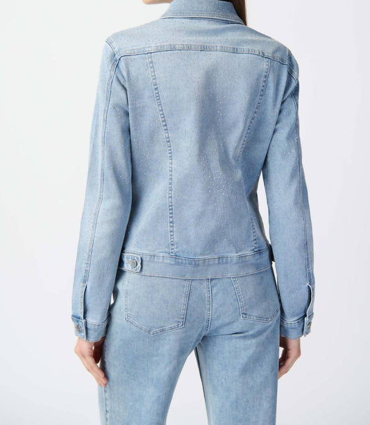 Joseph Ribkoff - Light Blue Fitted Studded Jean Jacket