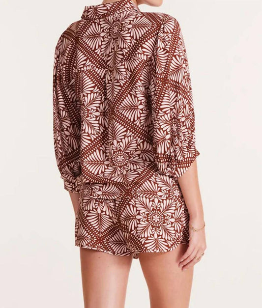 Bobi - BOHO SLEEVE BUTTON UP TOP